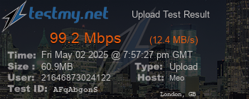 Speed Test Result