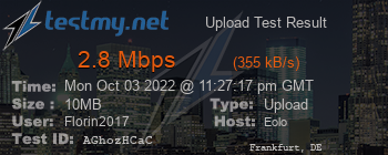 Speed Test Result