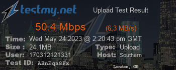 Speed Test Result
