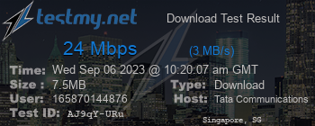 Speed Test Result