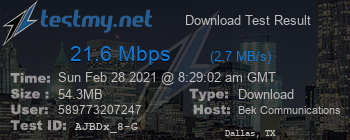 Speed Test Result