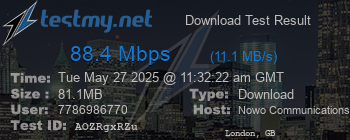 Speed Test Result