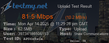 Speed Test Result