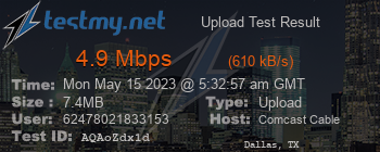 Speed Test Result