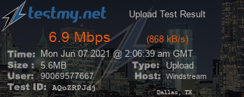 Speed Test Result