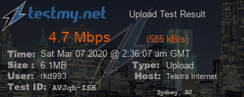 Speed Test Result