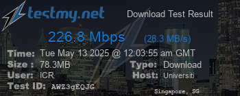 Speed Test Result