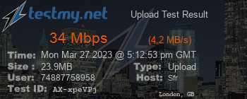 Speed Test Result