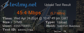 Speed Test Result