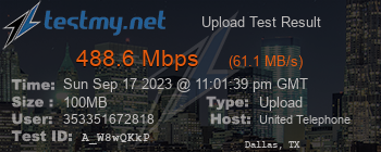 Speed Test Result