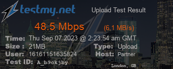 Speed Test Result