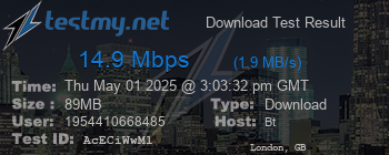 Speed Test Result