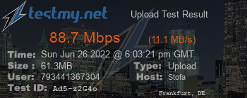 Speed Test Result