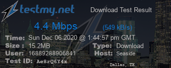 Speed Test Result