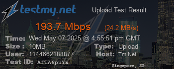 Speed Test Result