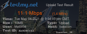 Speed Test Result