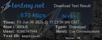 Speed Test Result
