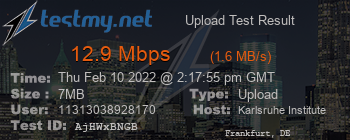 Speed Test Result