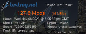 Speed Test Result
