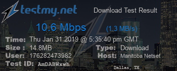 Speed Test Result