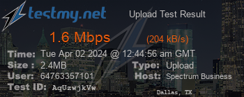 Speed Test Result