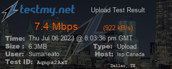 Speed Test Result