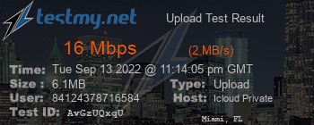 Speed Test Result