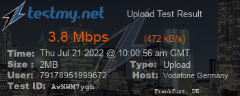 Speed Test Result