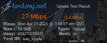 Speed Test Result