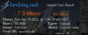 Speed Test Result