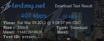 Speed Test Result