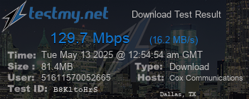 Speed Test Result