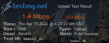 Speed Test Result