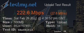 Speed Test Result