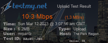 Speed Test Result