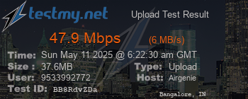 Speed Test Result