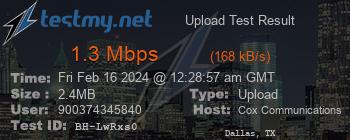 Speed Test Result