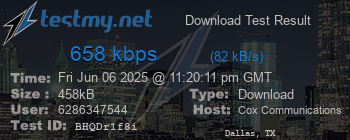 Speed Test Result