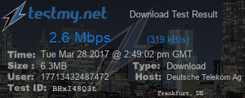 Speed Test Result