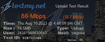 Speed Test Result