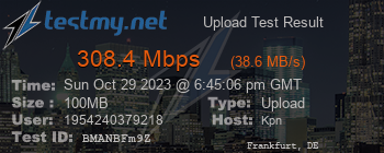 Speed Test Result