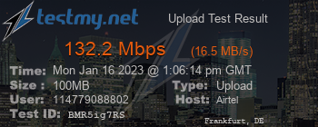 Speed Test Result