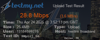 Speed Test Result