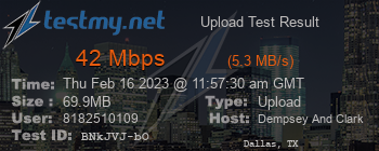 Speed Test Result