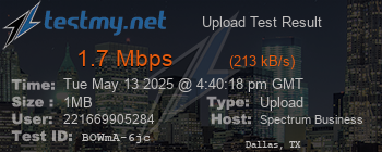 Speed Test Result