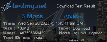 Speed Test Result