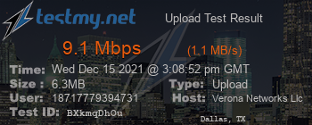 Speed Test Result