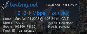 Speed Test Result