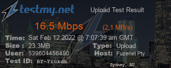 Speed Test Result