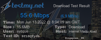 Speed Test Result